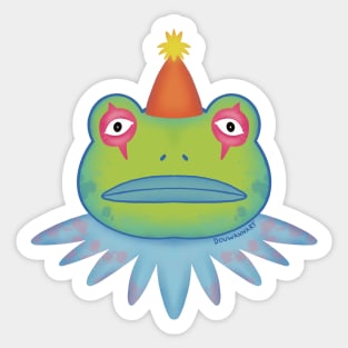 Sad frog clown Sticker